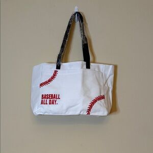 Baseball All Day" Canvas Tote Bag | Sports Mom‎ Utility Shoulder Handbag